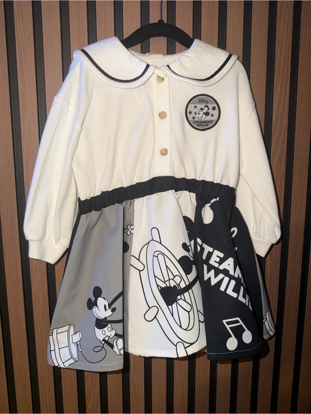 Disney Black White Gray Mickey Sailor Dress